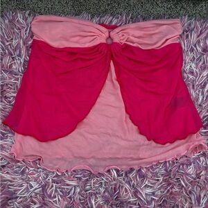 Pink ruffled crop top